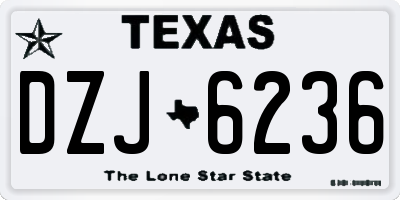 TX license plate DZJ6236