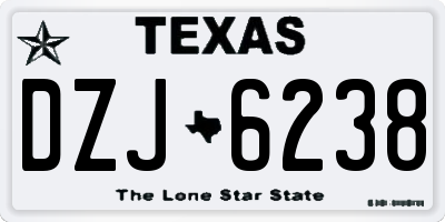 TX license plate DZJ6238