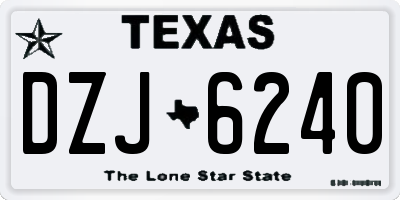 TX license plate DZJ6240