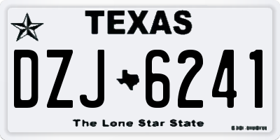 TX license plate DZJ6241