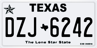 TX license plate DZJ6242