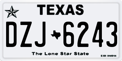 TX license plate DZJ6243