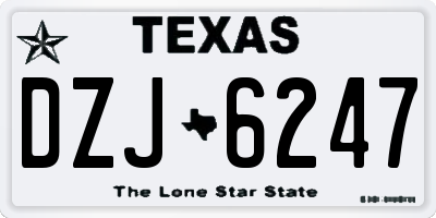 TX license plate DZJ6247