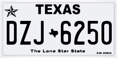 TX license plate DZJ6250