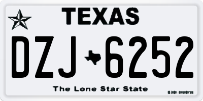 TX license plate DZJ6252
