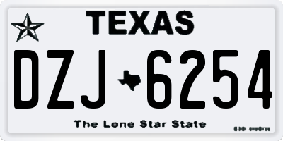 TX license plate DZJ6254
