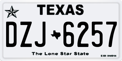 TX license plate DZJ6257