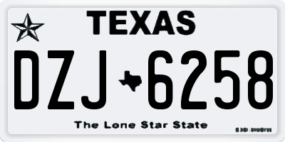 TX license plate DZJ6258