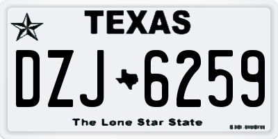 TX license plate DZJ6259