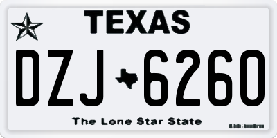 TX license plate DZJ6260