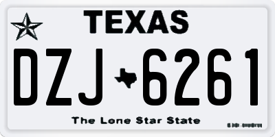 TX license plate DZJ6261