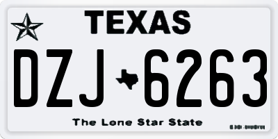 TX license plate DZJ6263