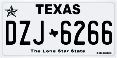 TX license plate DZJ6266