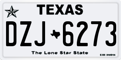 TX license plate DZJ6273