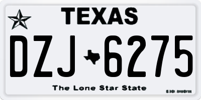 TX license plate DZJ6275