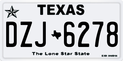TX license plate DZJ6278