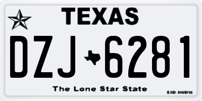 TX license plate DZJ6281