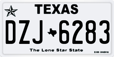 TX license plate DZJ6283