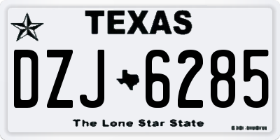 TX license plate DZJ6285