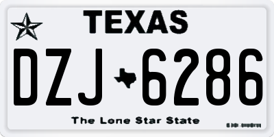TX license plate DZJ6286