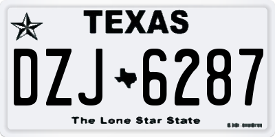 TX license plate DZJ6287