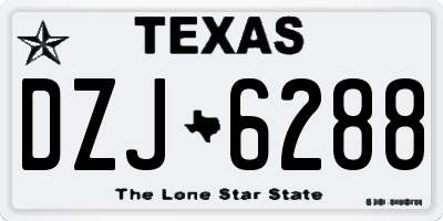 TX license plate DZJ6288