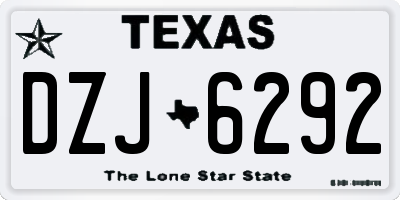 TX license plate DZJ6292