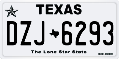TX license plate DZJ6293