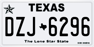 TX license plate DZJ6296