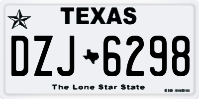 TX license plate DZJ6298