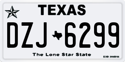 TX license plate DZJ6299
