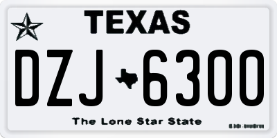 TX license plate DZJ6300