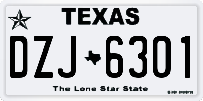 TX license plate DZJ6301