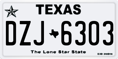 TX license plate DZJ6303