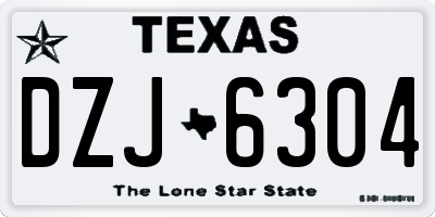 TX license plate DZJ6304
