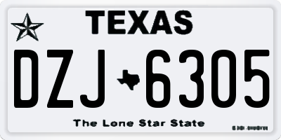 TX license plate DZJ6305