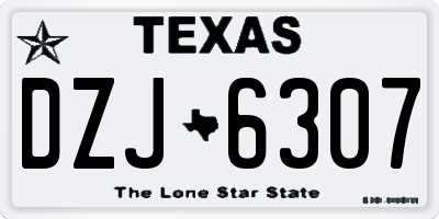 TX license plate DZJ6307