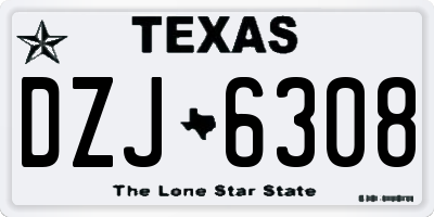 TX license plate DZJ6308