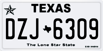 TX license plate DZJ6309