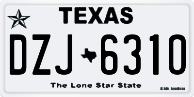TX license plate DZJ6310