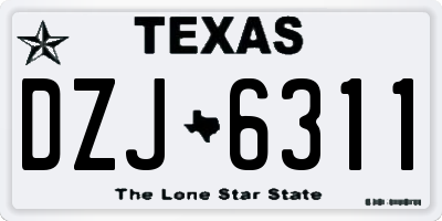 TX license plate DZJ6311