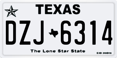 TX license plate DZJ6314