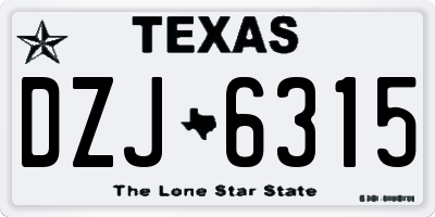 TX license plate DZJ6315