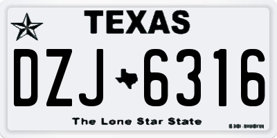 TX license plate DZJ6316