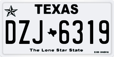TX license plate DZJ6319