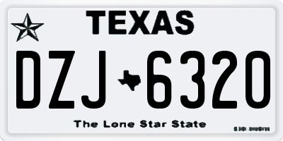 TX license plate DZJ6320