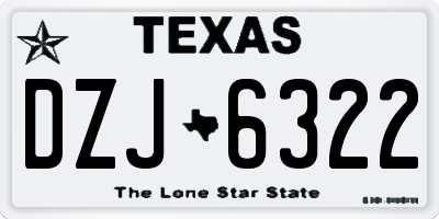TX license plate DZJ6322