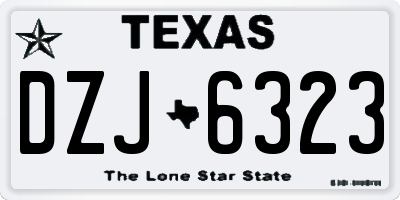 TX license plate DZJ6323