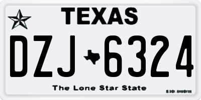 TX license plate DZJ6324