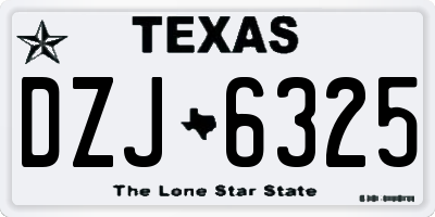TX license plate DZJ6325